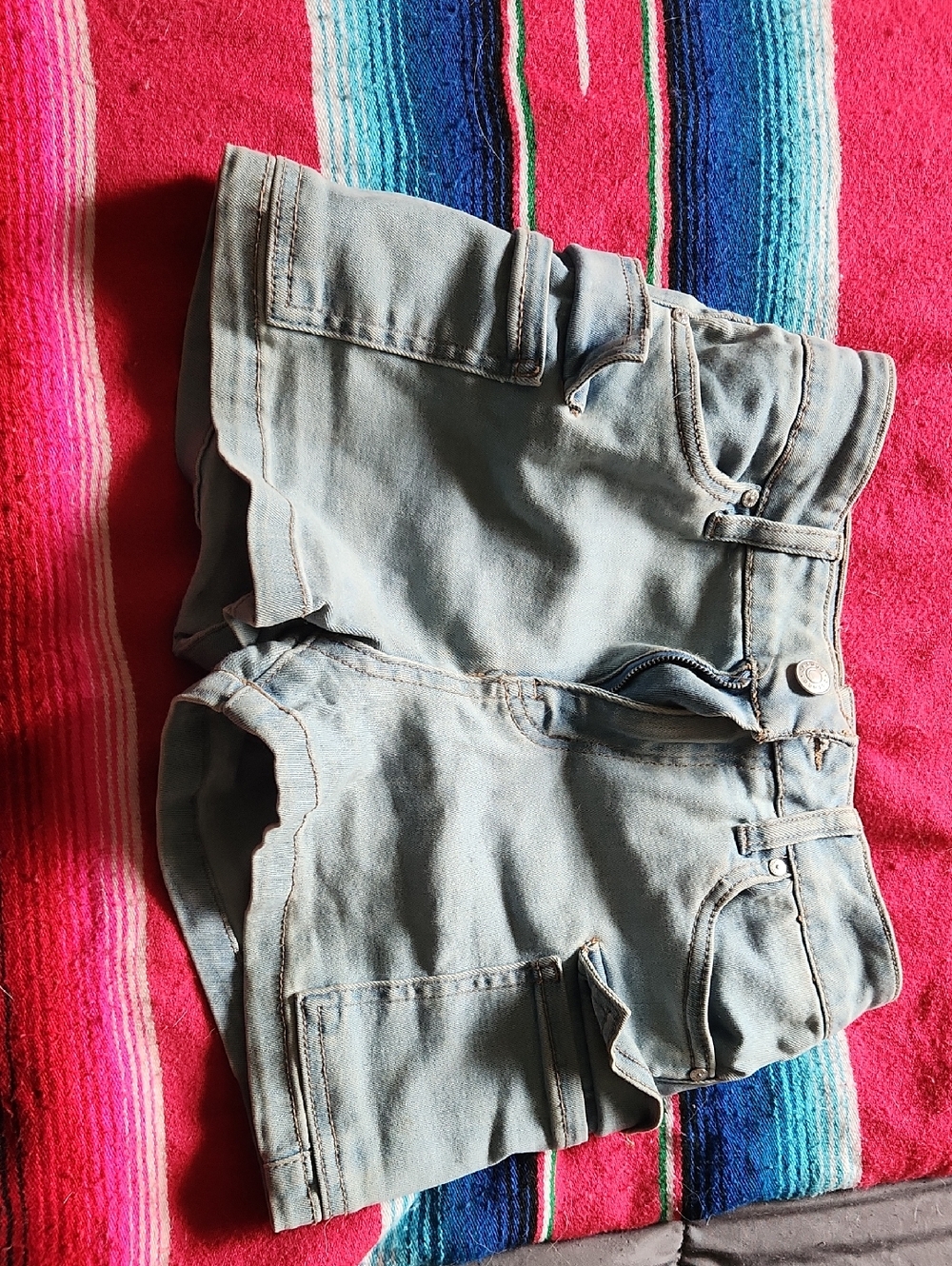 Urban Planet Light Blue High Waist Denim Shorts